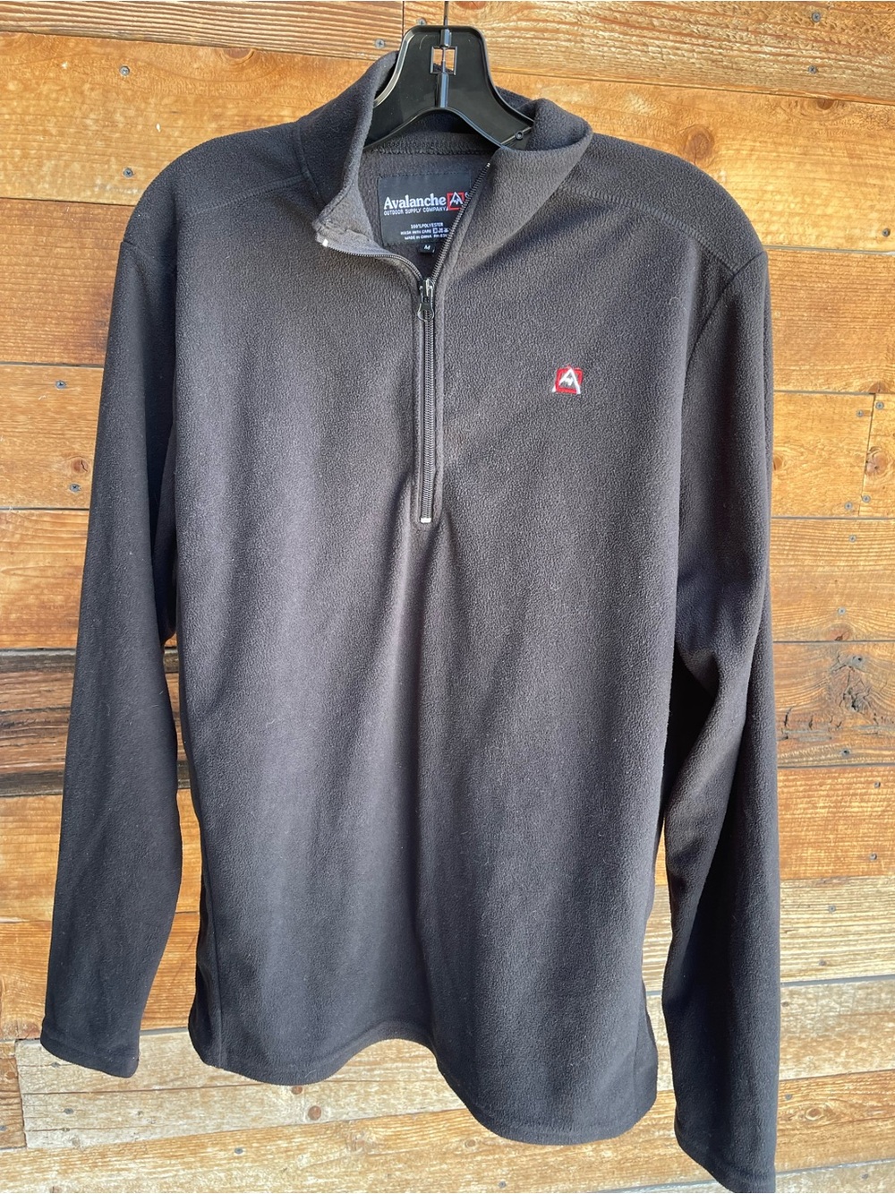 Avalanche Outdoor SupplyCo Black Quarter Zip Fleece Pullover Men’s M Lightweight